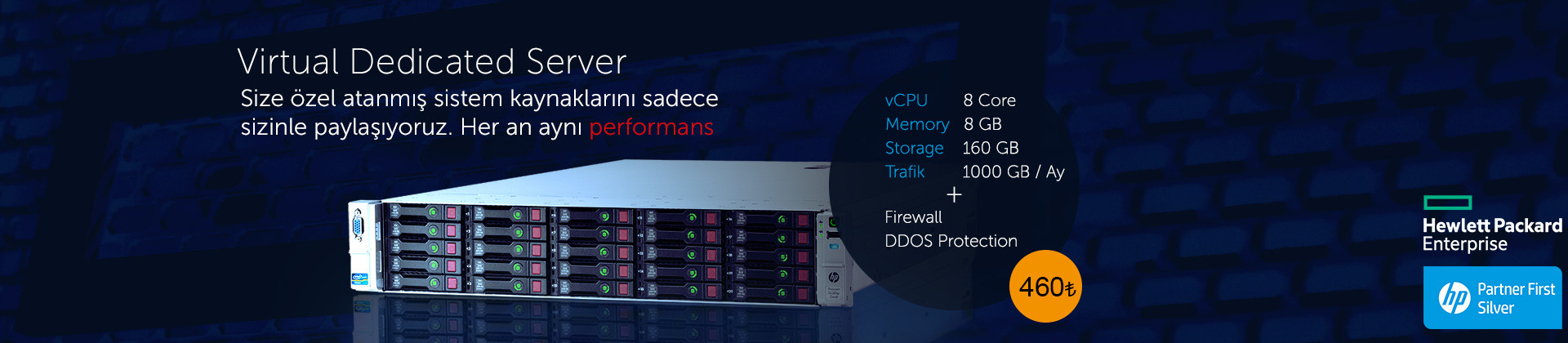 Yüksek performanslı Virtual Dedicated Server